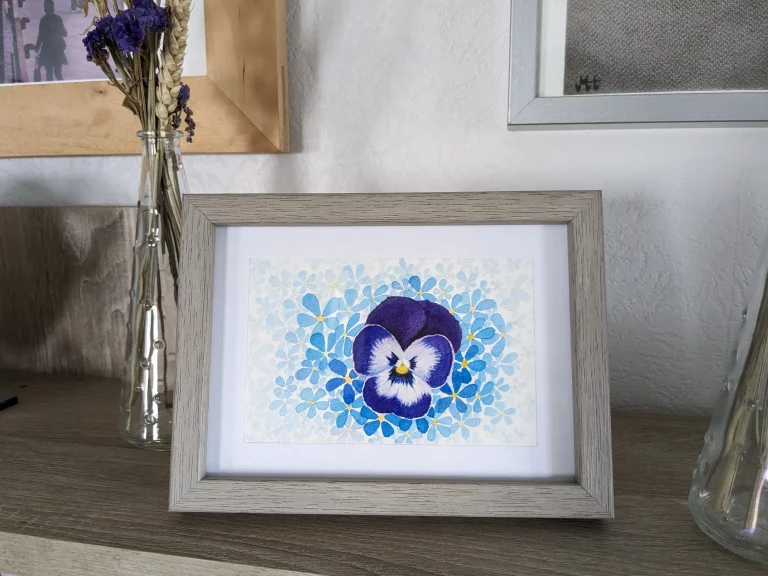 Aquarell Stiefmütterchen Rahmen