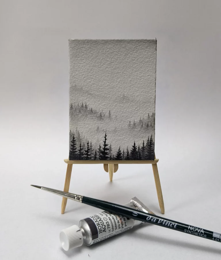 Aquarell mini Nebelwald