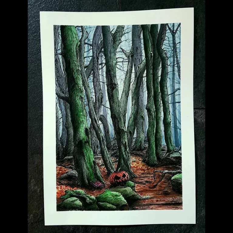 Tusche Tinte Helloweenwald
