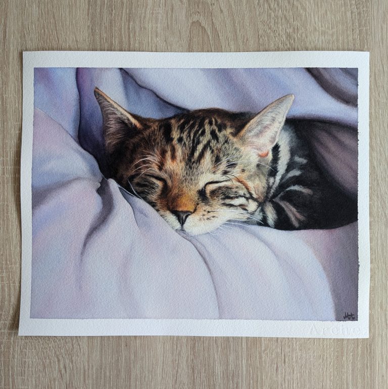 Portrait Katze Aquarell Kunst